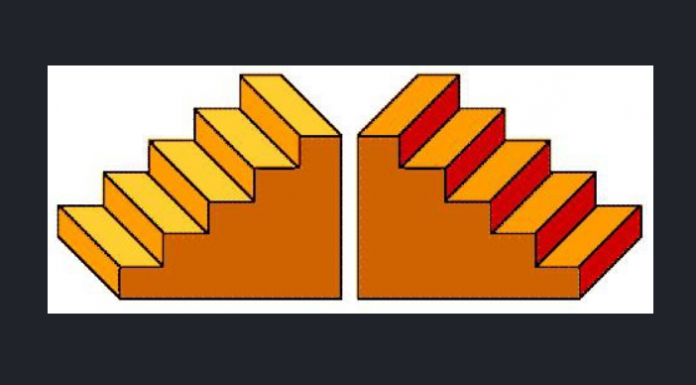 Concentre-se na figura a seguir e dê uma resposta rápida: Qual escada você usará para subir e qual descer?