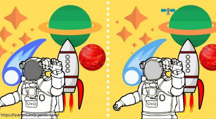 Aquecimento para o cérebro: encontre 5 diferenças nas fotos com a imagem do astronauta