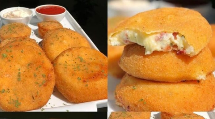 Cebola empanada e recheada com creme de queijo