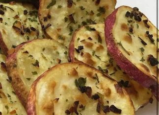 Batata doce assada com orégano e limão