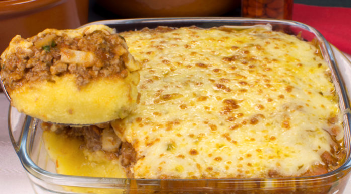 Carne moída com polenta combinação perfeita
