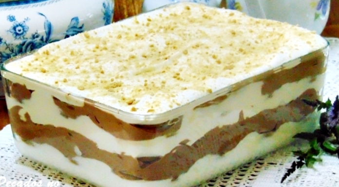 Pavê de nata e chocolate