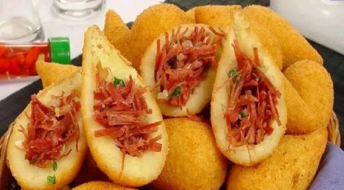 🧑🍳Coxinha de mandioca com carne-seca Sensacional