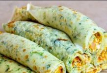 Panqueca de espinafre com frango